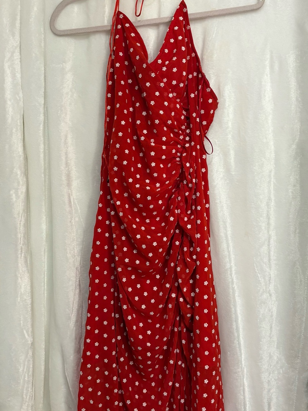 Finders Keepers Red Daisy Spaghetti-Strap Maxi Dress